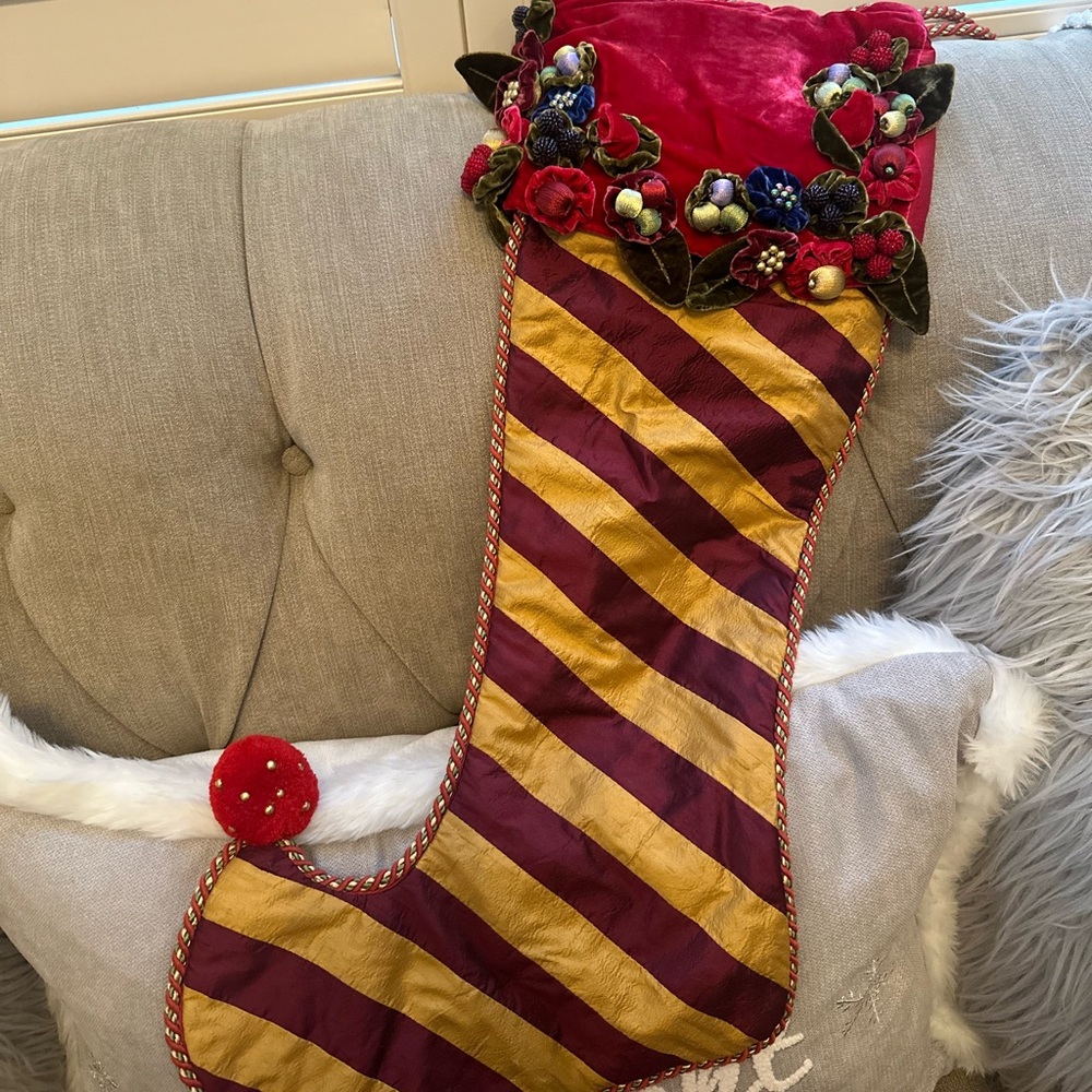 Pre- Owned 4 Rare Mackenzie Childs Christmas Stocking (vintage)!!